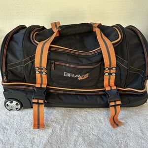 Touro Bravo Gear 22" Carry On Rolling Duffle Bag GUC‎ Black & Orange